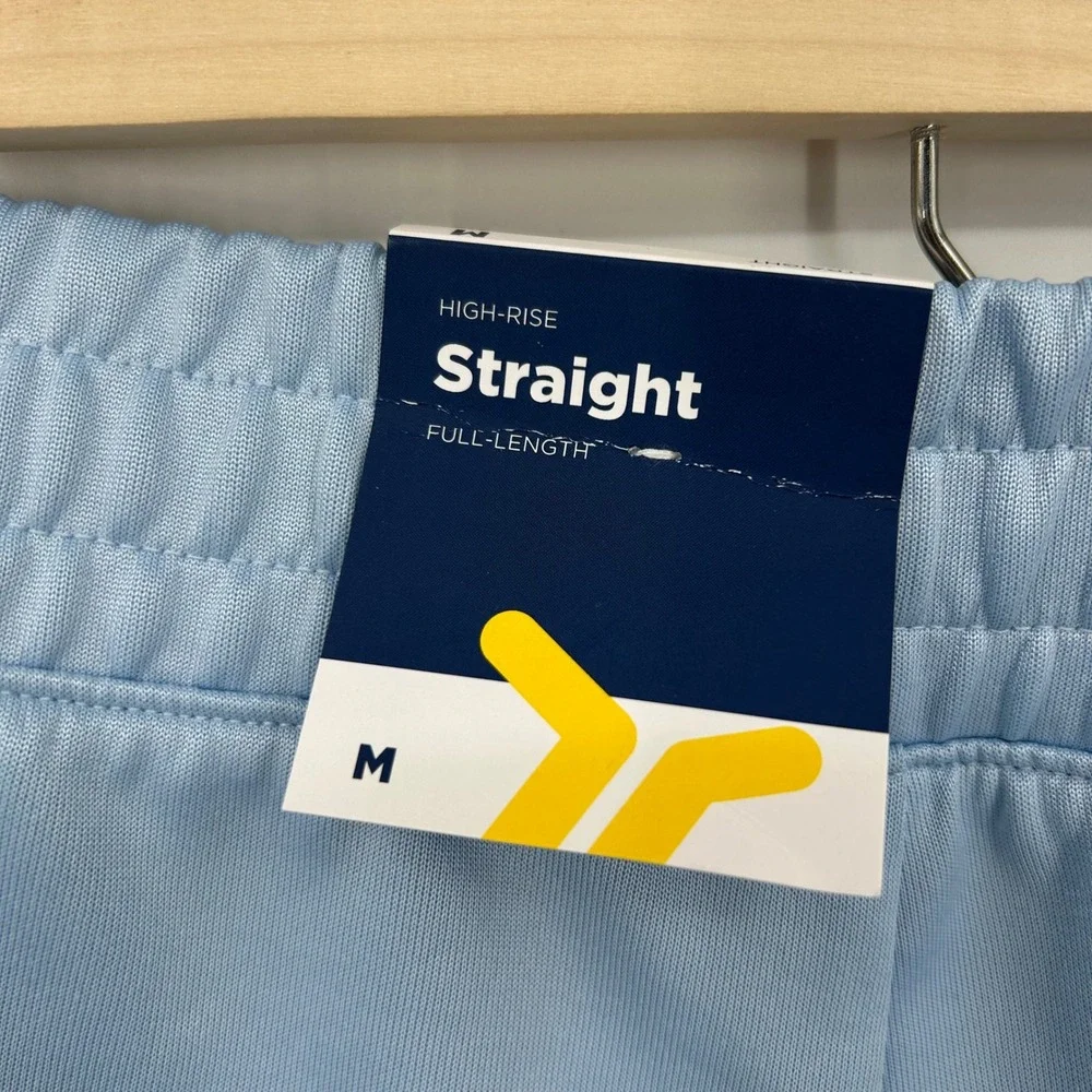 Old Navy Kids Blue High Rise Straight Full Length Track Pants Size M Side Stripe